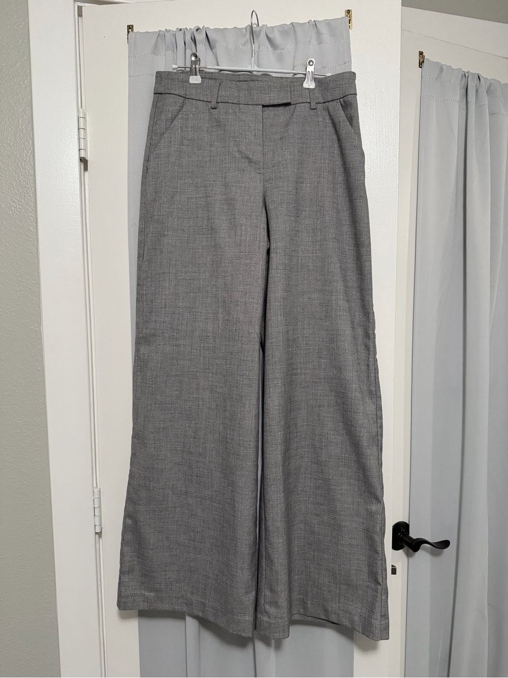 Express Wide-Leg Dress Pants in Heather Gray